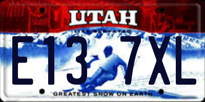 UT license plate E137XL