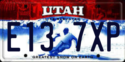 UT license plate E137XP