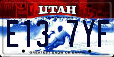 UT license plate E137YF