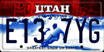UT license plate E137YG