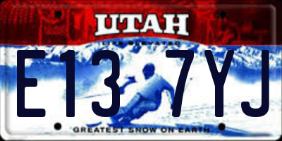 UT license plate E137YJ