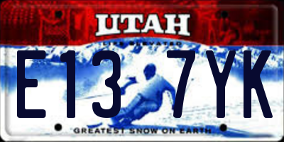 UT license plate E137YK