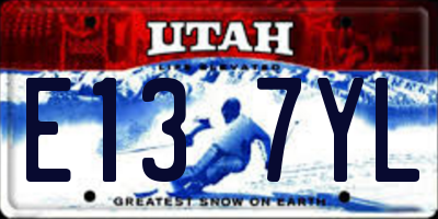 UT license plate E137YL