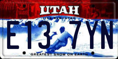 UT license plate E137YN