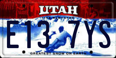 UT license plate E137YS