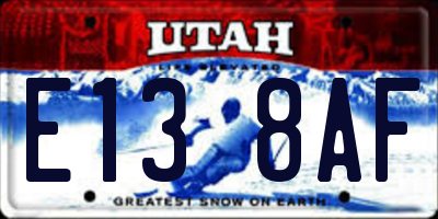 UT license plate E138AF