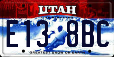 UT license plate E138BC