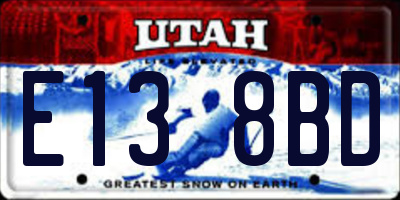 UT license plate E138BD