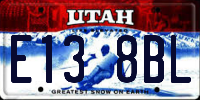 UT license plate E138BL