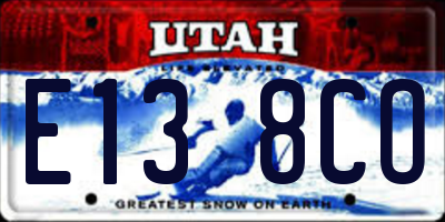 UT license plate E138CO