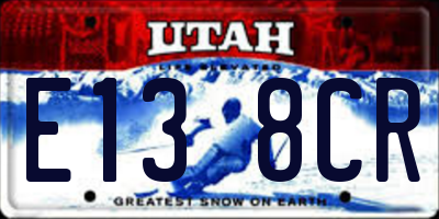 UT license plate E138CR