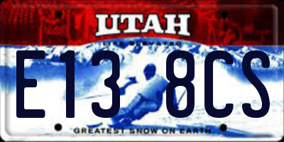 UT license plate E138CS