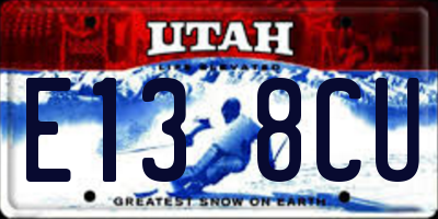 UT license plate E138CU