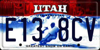 UT license plate E138CV