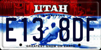 UT license plate E138DF