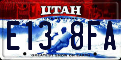 UT license plate E138FA
