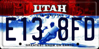 UT license plate E138FD