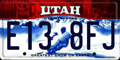 UT license plate E138FJ