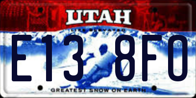 UT license plate E138FO