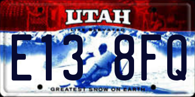 UT license plate E138FQ
