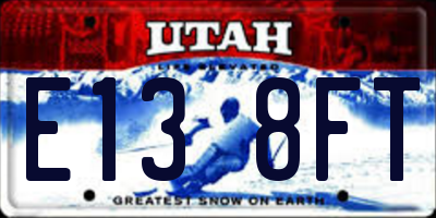 UT license plate E138FT