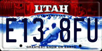 UT license plate E138FU