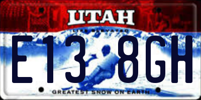 UT license plate E138GH