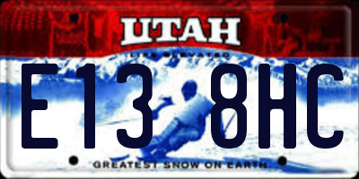 UT license plate E138HC