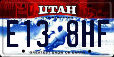 UT license plate E138HF