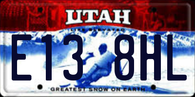 UT license plate E138HL