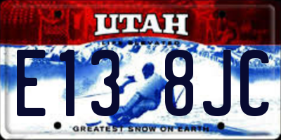 UT license plate E138JC