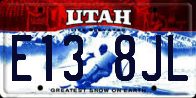 UT license plate E138JL