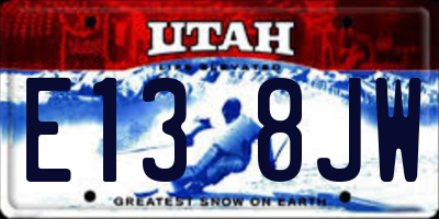 UT license plate E138JW
