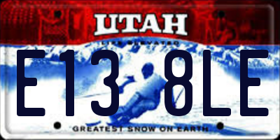 UT license plate E138LE