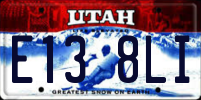 UT license plate E138LI