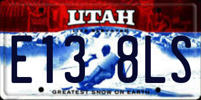 UT license plate E138LS