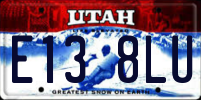UT license plate E138LU