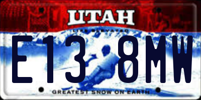 UT license plate E138MW
