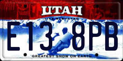 UT license plate E138PB