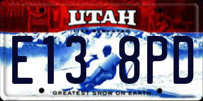 UT license plate E138PD