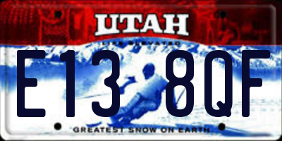 UT license plate E138QF