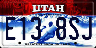 UT license plate E138SJ