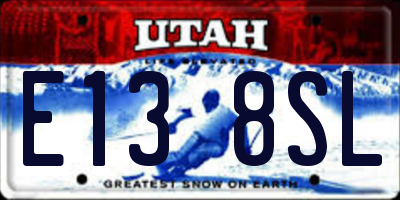 UT license plate E138SL