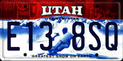 UT license plate E138SQ