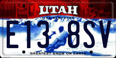 UT license plate E138SV