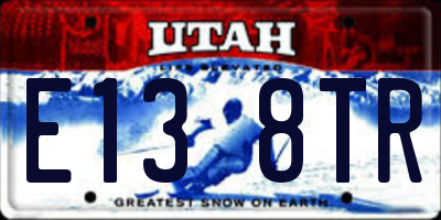 UT license plate E138TR