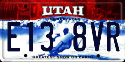 UT license plate E138VR