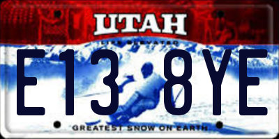 UT license plate E138YE