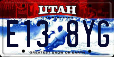 UT license plate E138YG