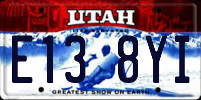 UT license plate E138YI